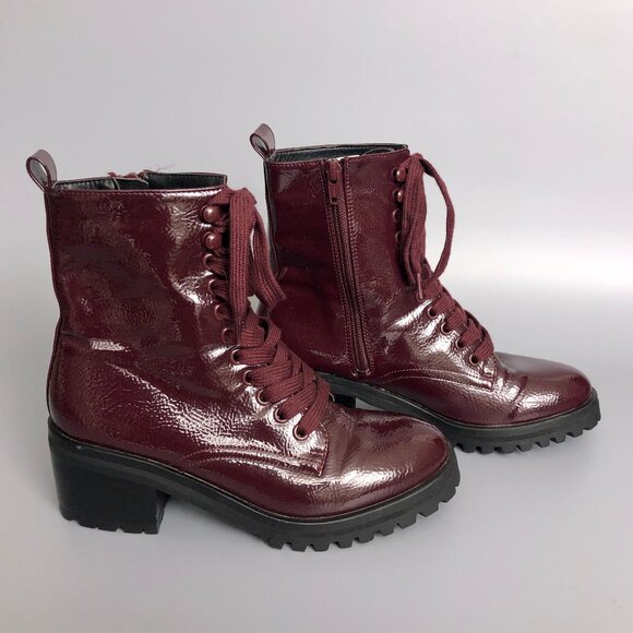 Like New Women's Topshop Burgundy Boots (mismatched size!) - Picture 2 of 10